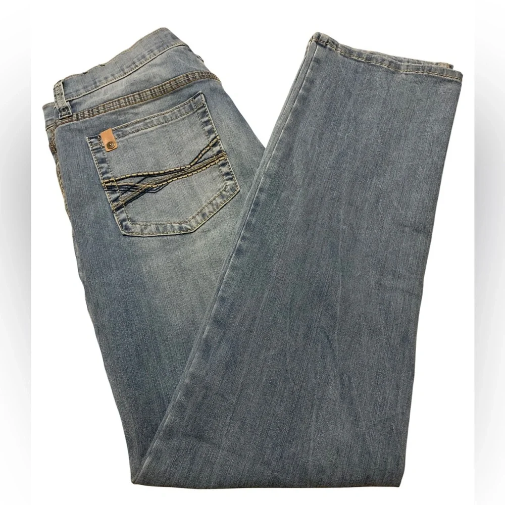 RANK.45 Men’s Light Blue Denim Jeans Straight, Pre-Owned, 32X32. 88%Cotton